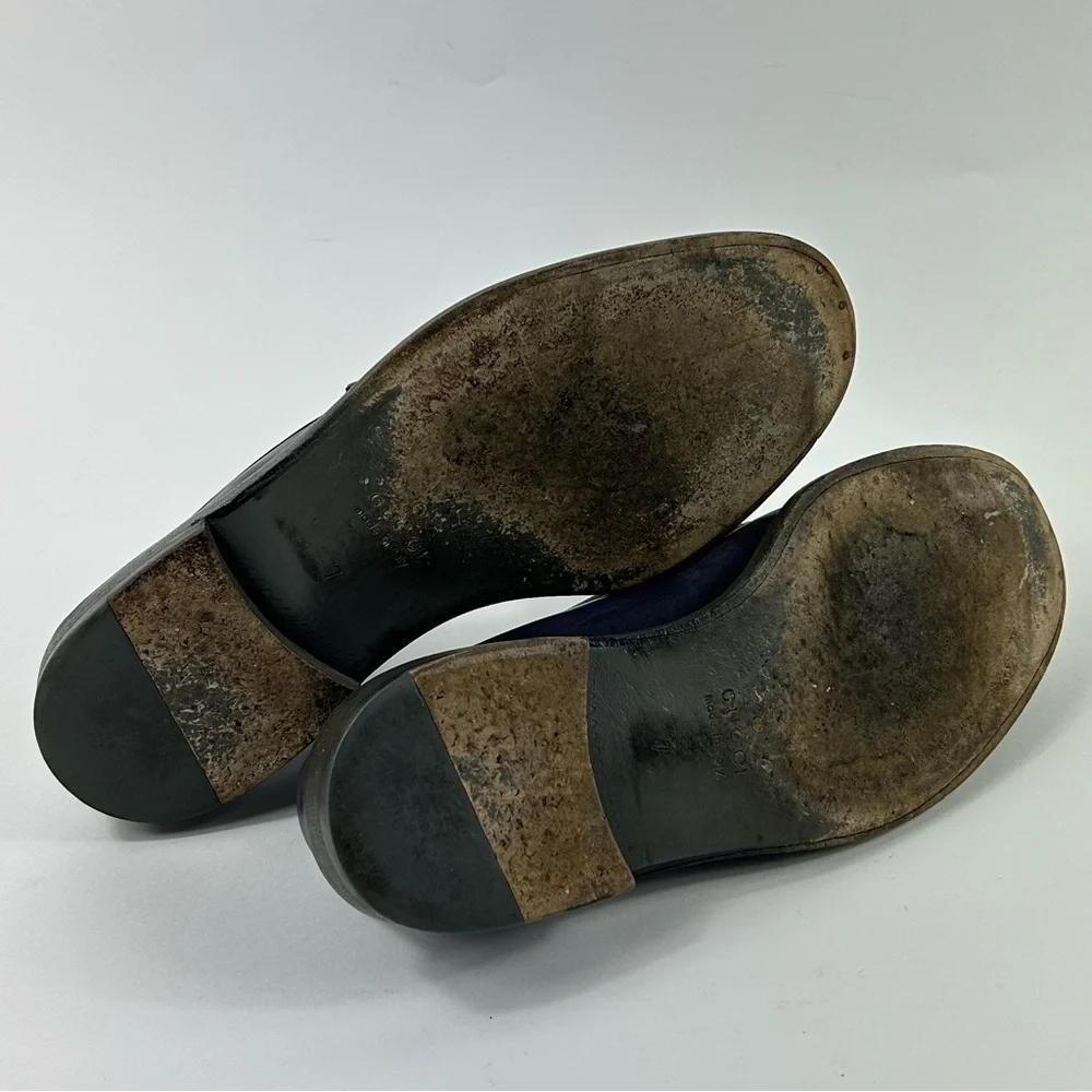 GUCCI Purple Leather Horsebit Loafers Size 7